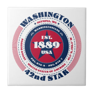 Azulejo Red, White e Blue Washington Cerâmica