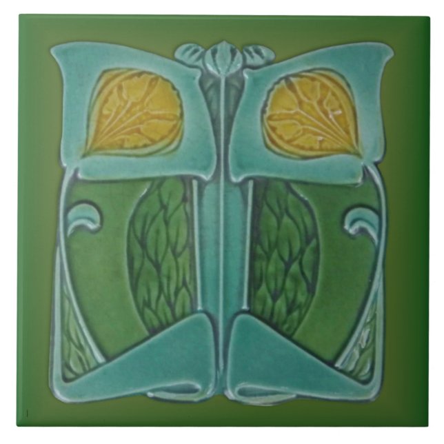 Azulejo Repro Cleveland Majolica Art Nouveau c 190 (Frente)