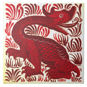 Azulejo Repro Lewis Carrol De Morgan Red Jabberwac
