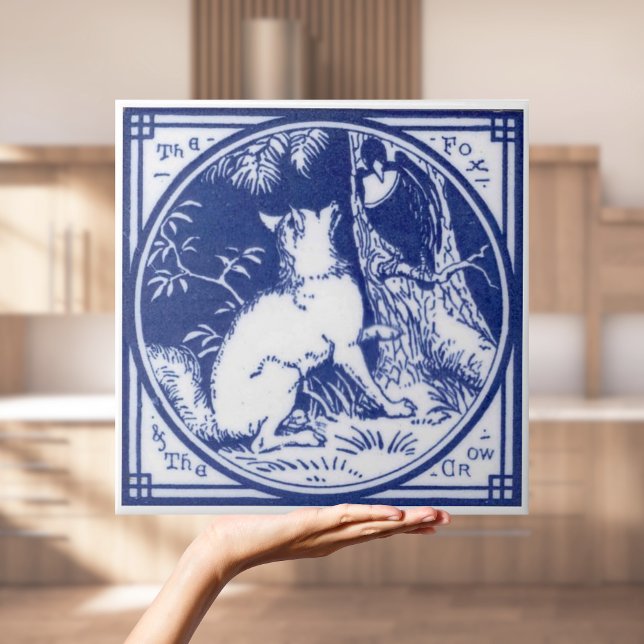Azulejo Repro Victorian Minton com Lobo (Repro Victorian Minton Tile with Wolf
)