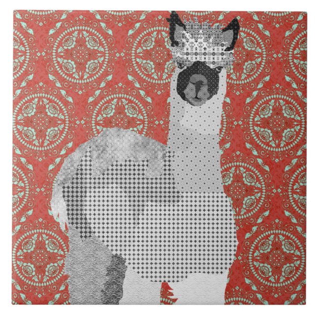Azulejo retro da arte da alpaca (Frente)