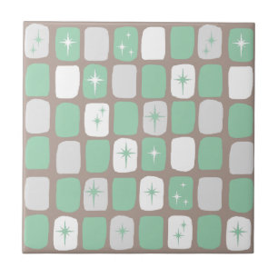 Azulejo retro de Starbursts do jade