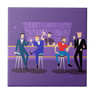 Azulejo retro do bar alegre