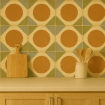 Azulejo Retro Sunburst – Design Geométrico Quente