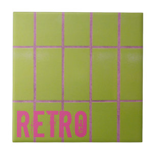 Azulejo Retro Verde 80s 70s 60s Fundo de safra