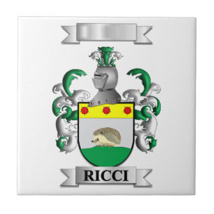 Azulejo Ricci Sobrenome Italiano e Escudo