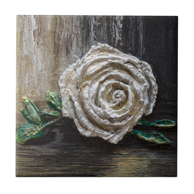 Azulejo - Rosa Branca (Frente)