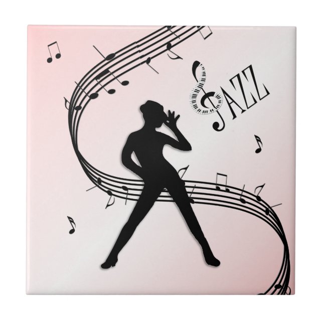 Azulejo Rosa de Dança de Jazz (Frente)