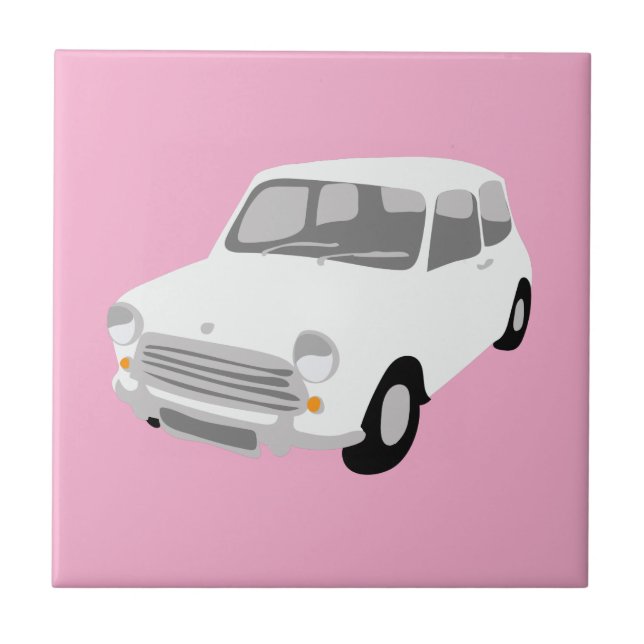 Azulejo Rosa e Branco de Carro Retrô (Frente)
