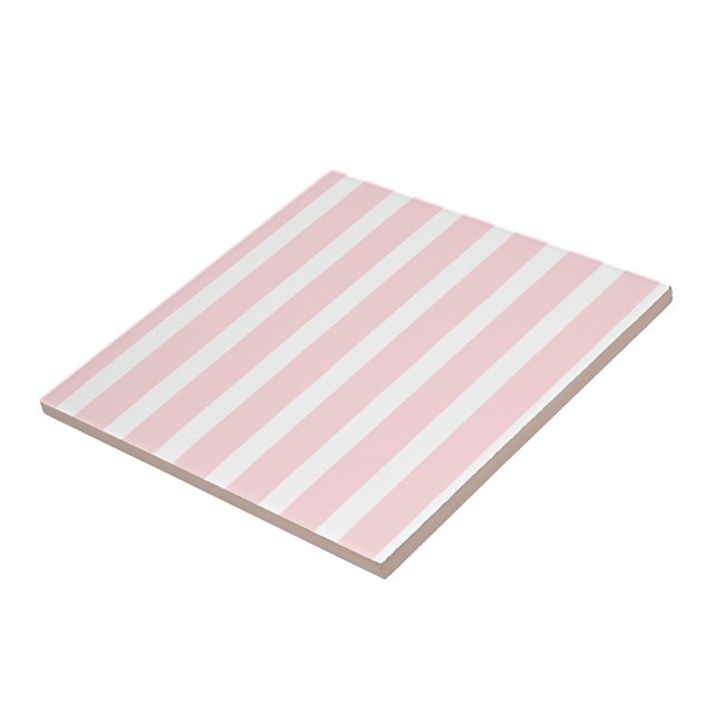 Azulejo Rosa e Branco Listrado (Lateral)