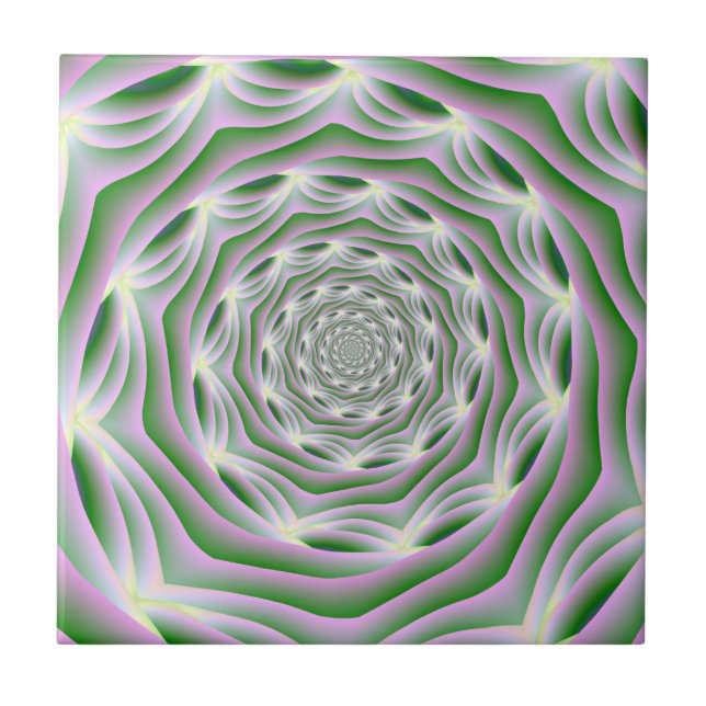Azulejo rosa e vórtice verde (Frente)