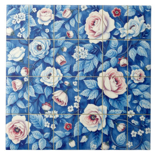 azulejo rosas de cottage