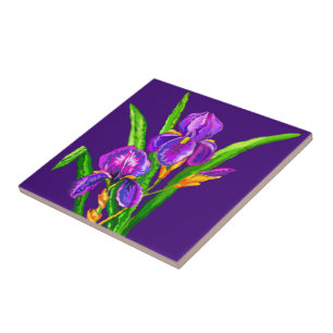 Azulejo Roxo da Flor Íris - Escolher Cor