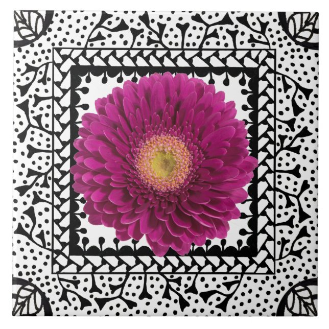 Azulejo roxo da margarida do Gerbera (Frente)