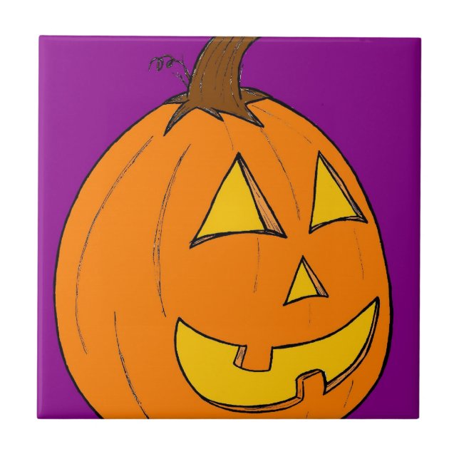 Azulejo Roxo de Jack o' Lantern (Frente)