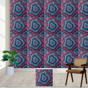Azulejo Roxo-Vibrante e Geodo-Teal