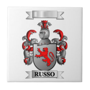 Azulejo Russo Sobrenome e Escudo Italiano