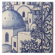 Azulejo Santorini Mural Telha 4 de 6 Meio Direito