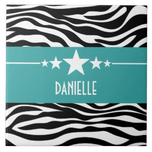 Azulejo Sassy da zebra da estrela da cerceta