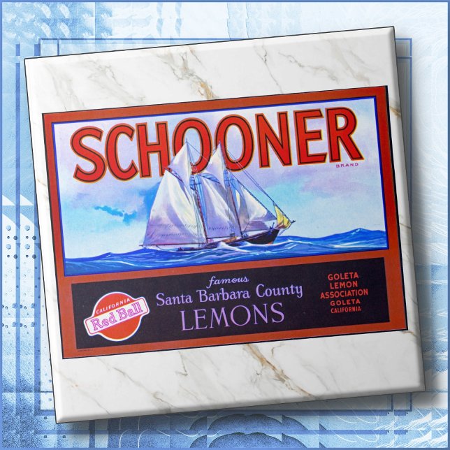 AZULEJO - "Schooner" Limões - Rótulo de Caixa (Criador carregado)