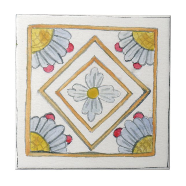 Azulejo SCT_P2-3 desenho tradicional siciliano (Frente)
