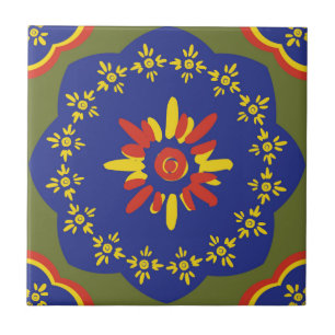 Azulejo siciliano do ponto da flor