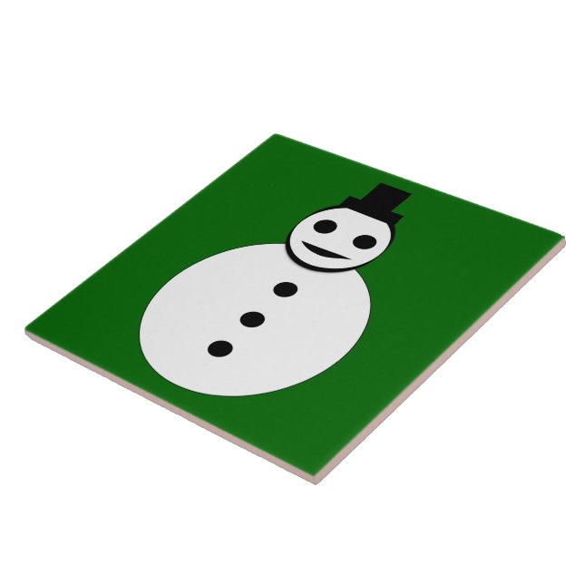 Azulejo Snowman de Natal Smiling (Lateral)