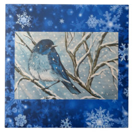 Azulejo Snowy Bluebird