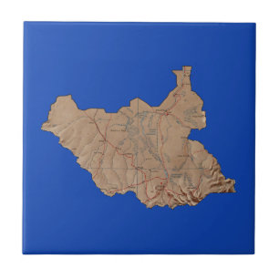 Azulejo sul do mapa de Sudão