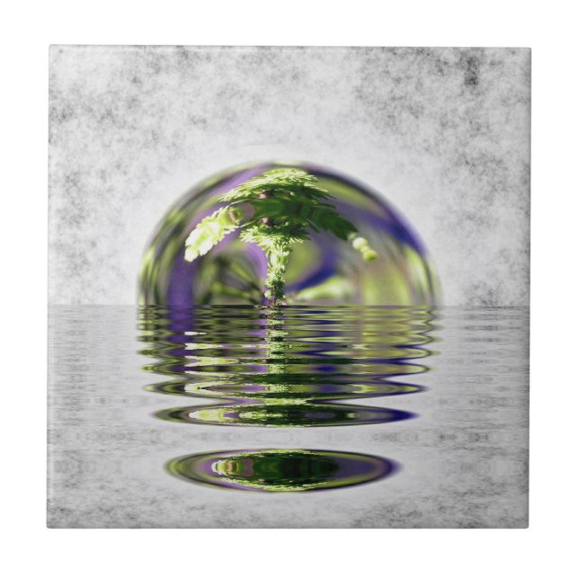 Azulejo Surreal flutuante de Bonsai (Frente)