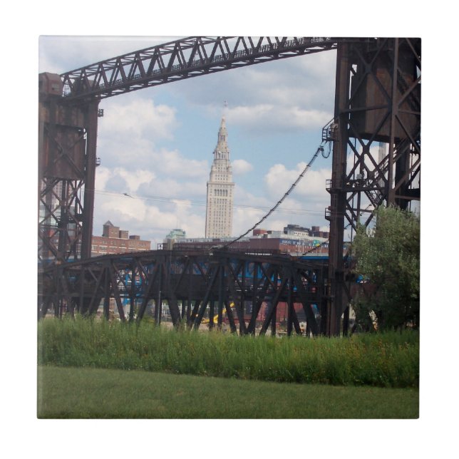 Azulejo terminal da torre de Cleveland (ponte) (Frente)