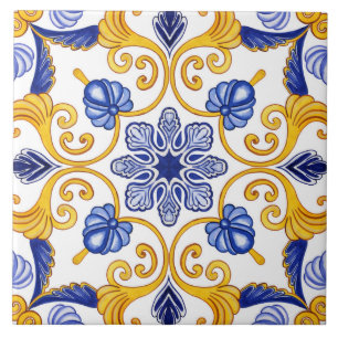 Azulejo tradicional aquarela Mediterrâneo