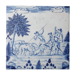 Azulejo tradicional com caçadores-28