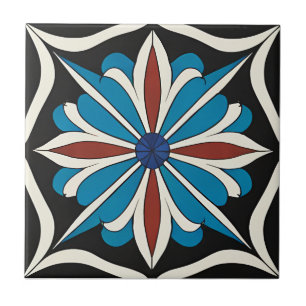 Azulejo tradicional de cerâmica floral Iznik