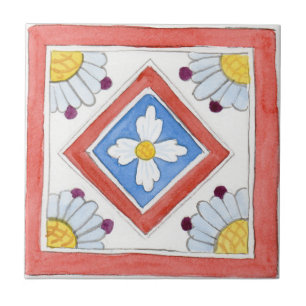 Azulejo Tradicional desenho siciliano vermelho bra