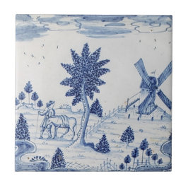 Azulejo tradicional neerlandês Delft-Windmill-27