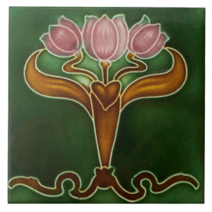 Azulejo - Três Tulipas Rosa