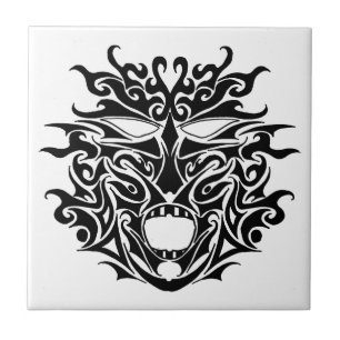 Azulejo tribal escuro da máscara do tatuagem