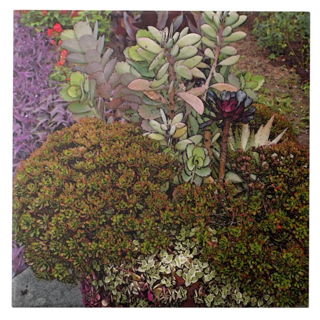 AZULEJO/TRIVET CERÂMICO "AGRUPAMENTO FLORAL MISTO" (Frente)