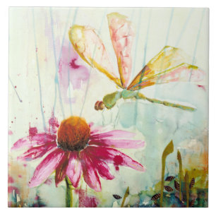 Azulejo/Trivet cerâmico de Dragonfly (6" quadrados