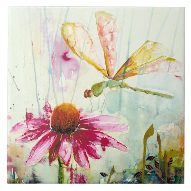 Azulejo/Trivet cerâmico de Dragonfly (6" quadrados (Frente)