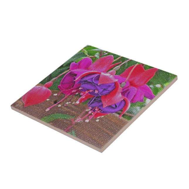 AZULEJO/TRIVET CERÂMICO DE FUCHSIA DE ROPINK E PIN (Lateral)