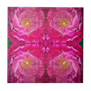 Azulejo/Trivet Cerâmico - Rosa de Cactus Rosa