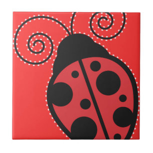 Azulejo Trivet da Ladybug Vermelha