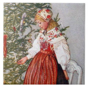 Azulejo Trivet das belas artes da árvore de Natal