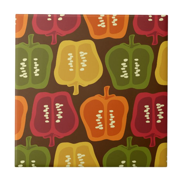 Azulejo Trivet das pimentas de Bell (Frente)