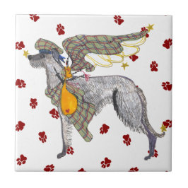 Azulejo Trivet de Deerhound do Scottish dos anjos