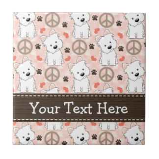 Azulejo Trivet de Westies do amor da paz