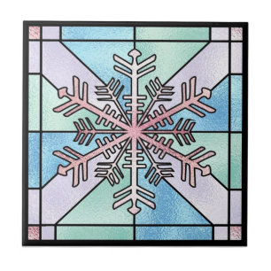 Azulejo Trivet do floco de neve do inverno