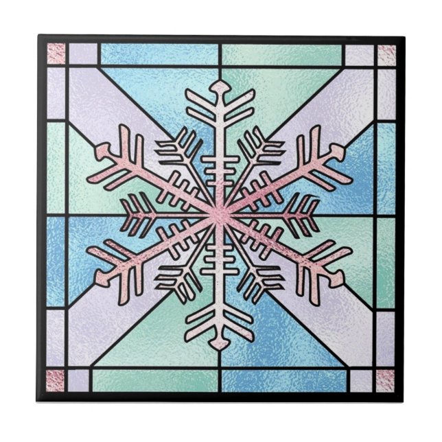 Azulejo Trivet do floco de neve do inverno (Frente)